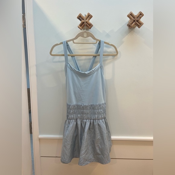 FP Movement by Free People Women's Way Home Skort Romper, Blue Pearl, L - Picture 6 of 7